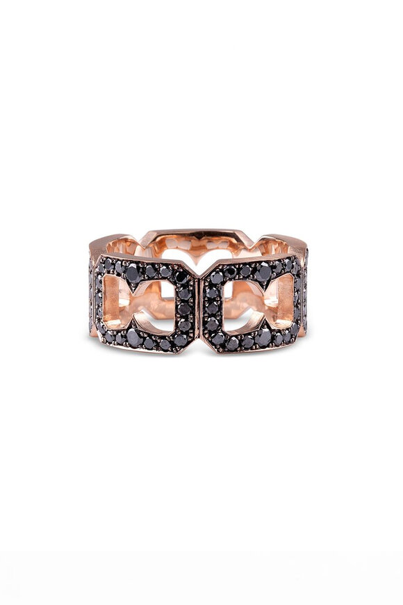 Sylva & Cie Black Diamond Buckle Ring