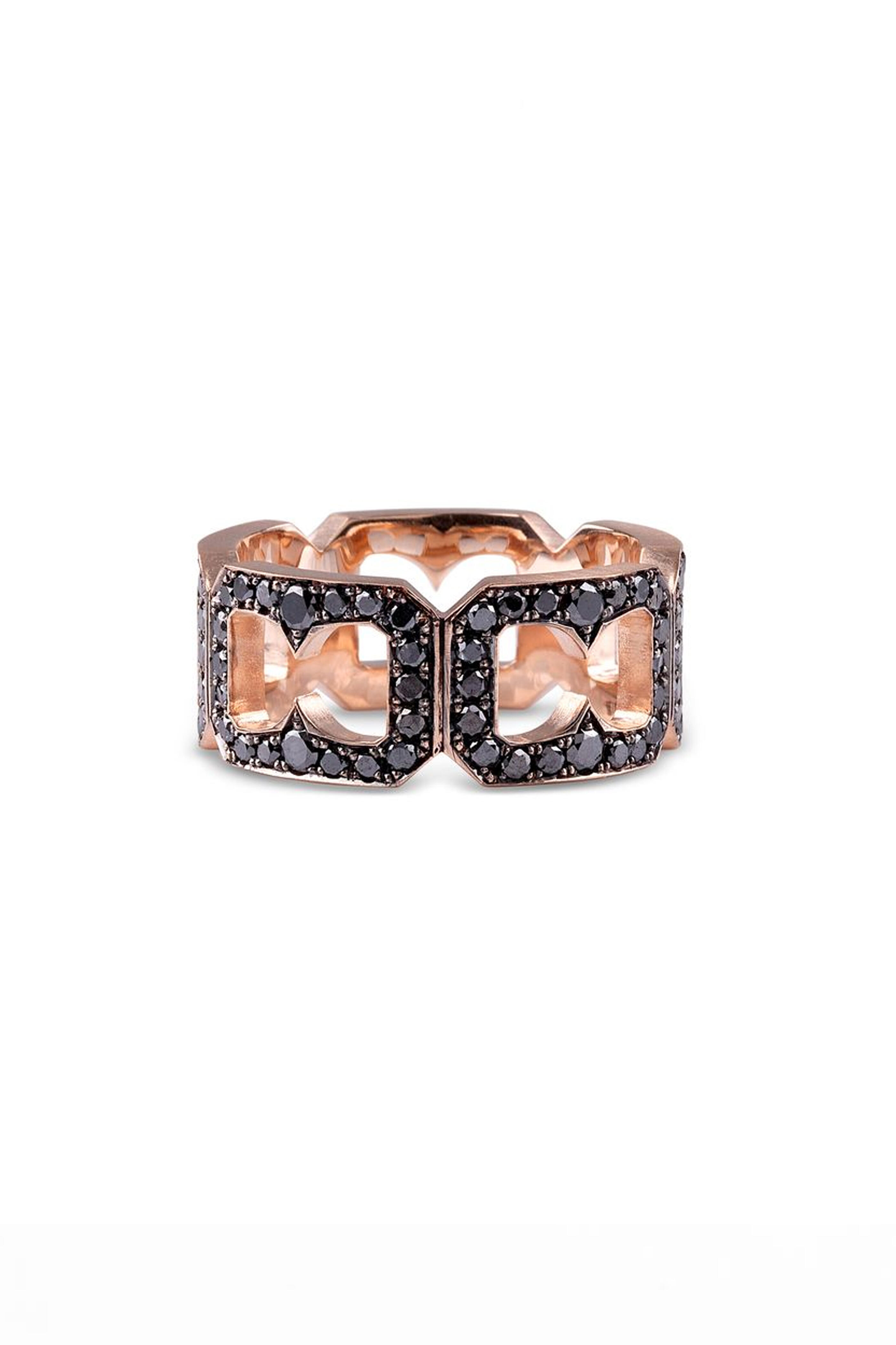 Sylva & Cie - Black Diamond Buckle Ring