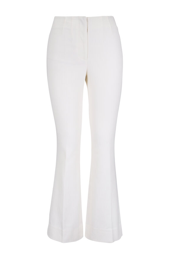 Veronica Beard Althea Dove White Stretch Cotton Twill Pant - view 1