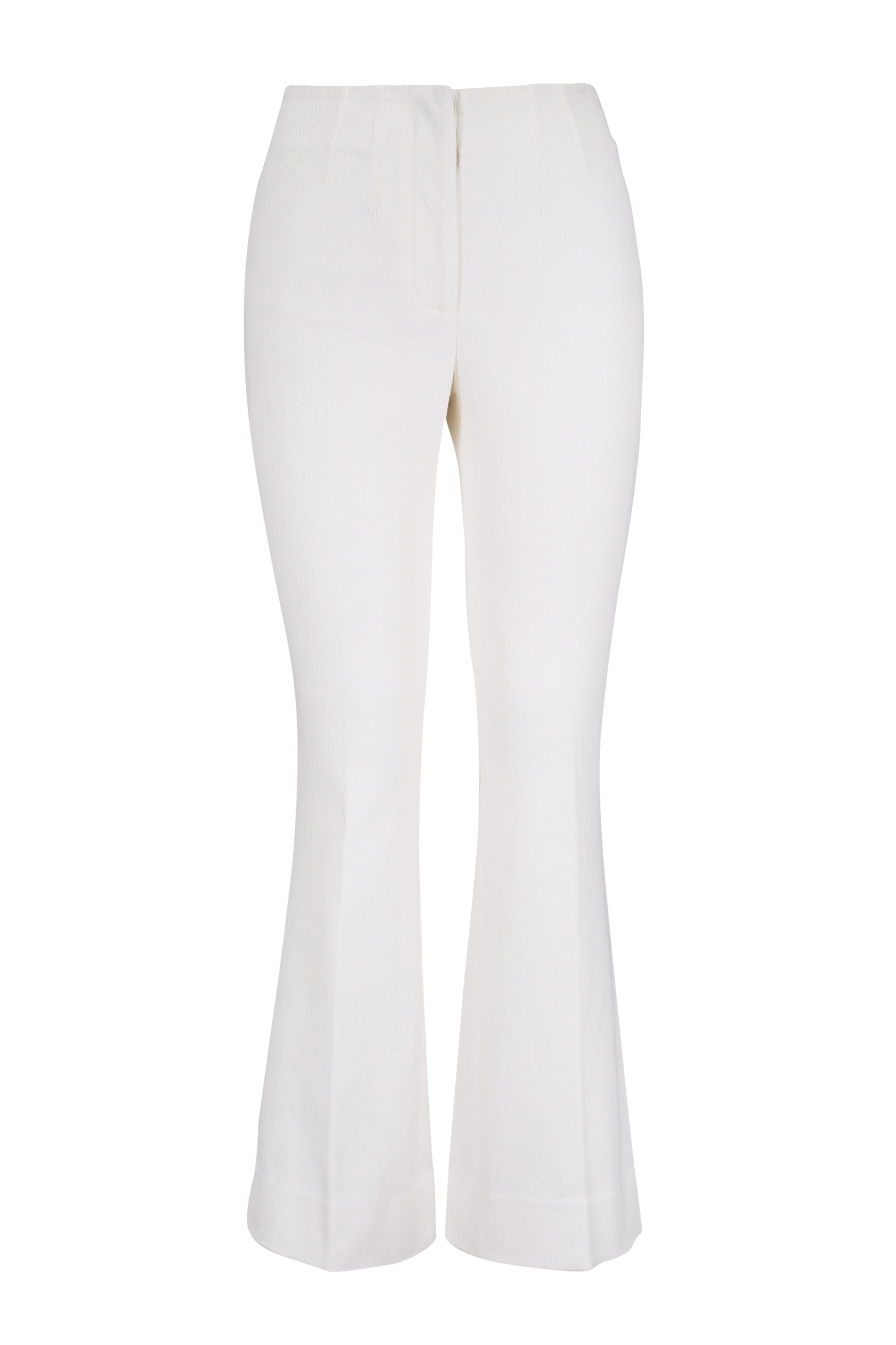 Veronica Beard - Althea Dove White Stretch Cotton Twill Pant - view 1