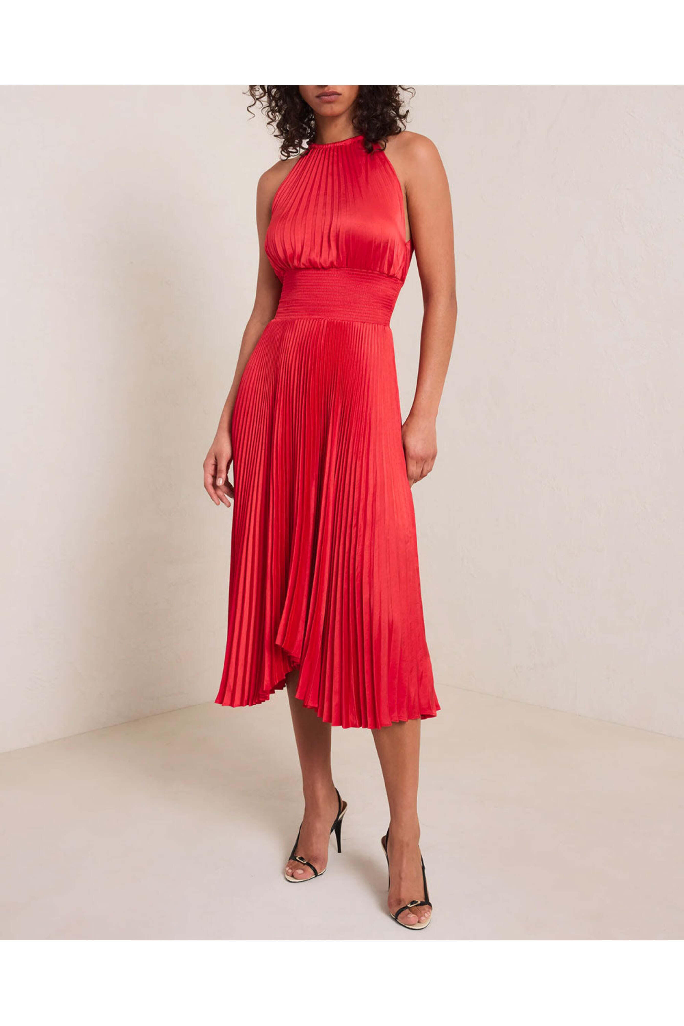 A.L.C. - Red Renzo II Pleated Midi Dress