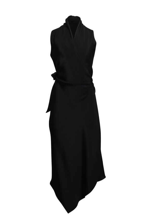Prada - Black Lace Floral Three-Quarter Sleeve Dress