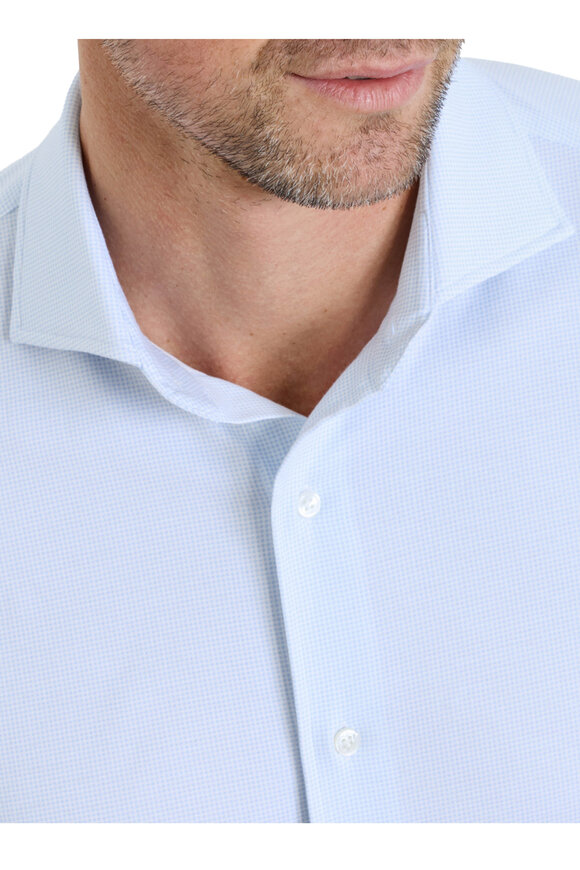 Peter Millar Excursionist Flex Blue Frost Check Sport Shirt - view 5