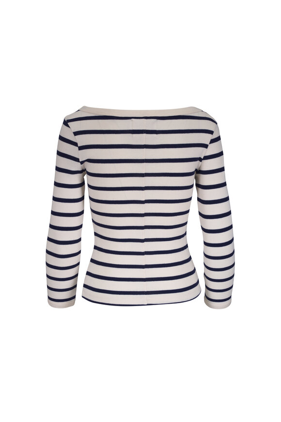 Citizens of Humanity Azure Stripe Boat Neck Slim T-Shirt - view 4