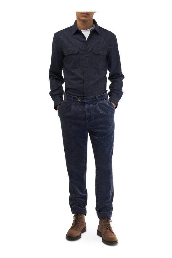 Brunello Cucinelli - Dark Blue Wool Overshirt