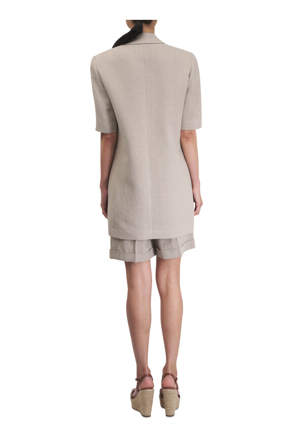 Michael Kors Collection Hemp Mélange Short Sleeve Boyfriend Jacket - view 3