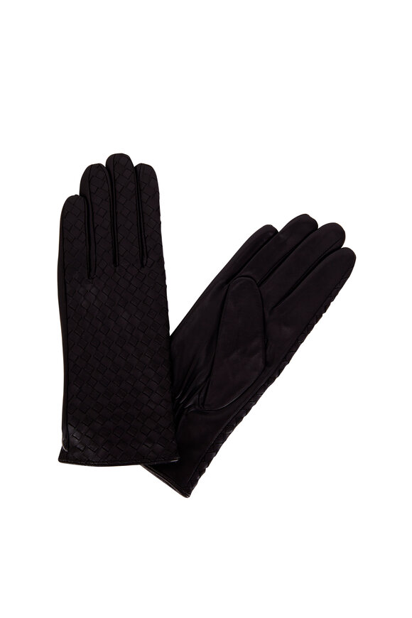 Viktoria Stass Black Leather & Cashmere Gloves