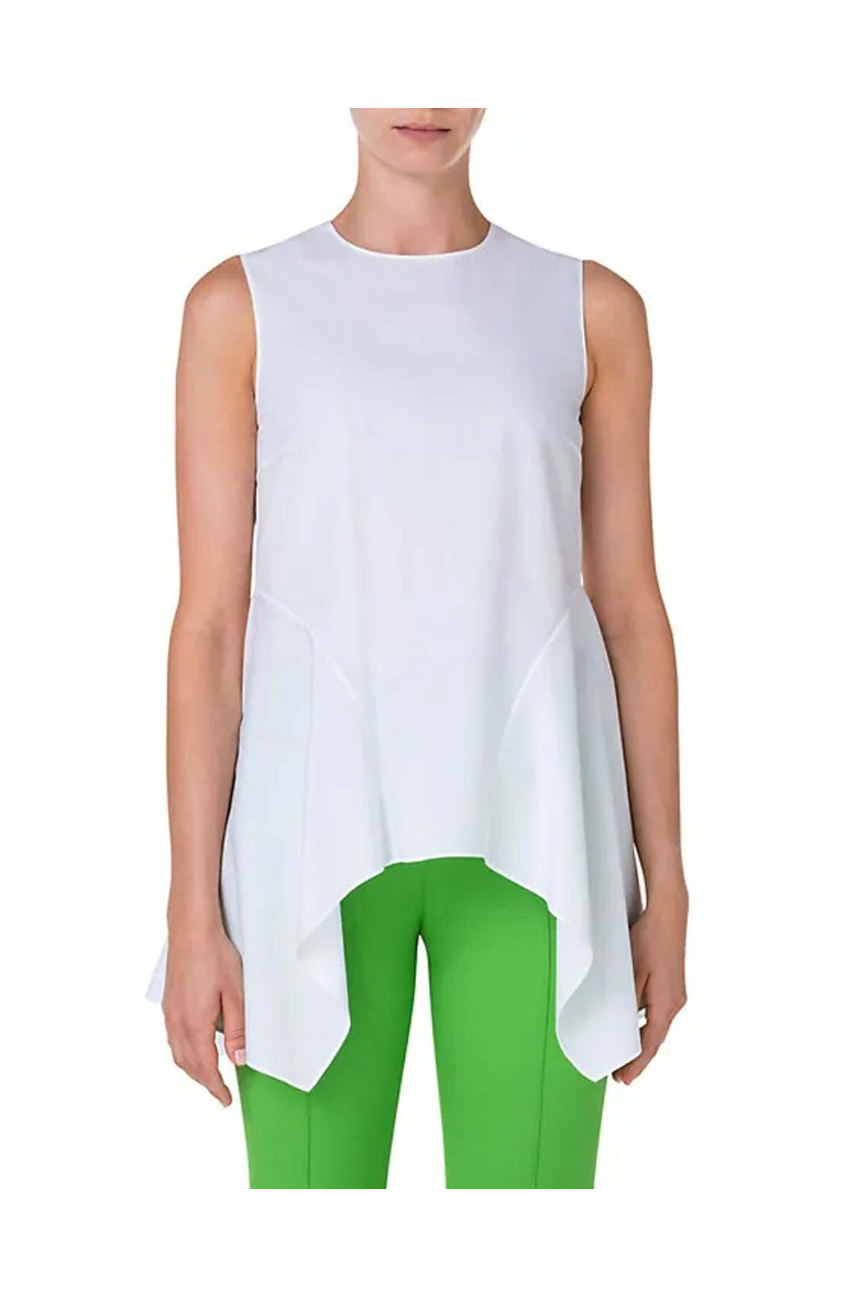 Akris Punto - Cream Cotton Handkerchief Peplum Blouse