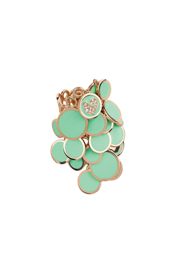 Chantecler Green Enamel Paillette Cascade Ring