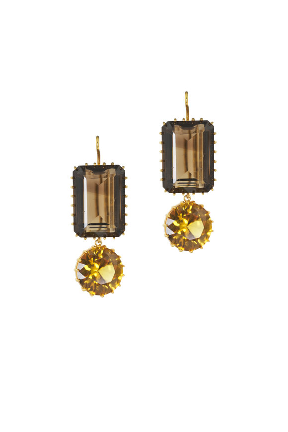 Renee Lewis - Citron & Quartz Drop Earrings