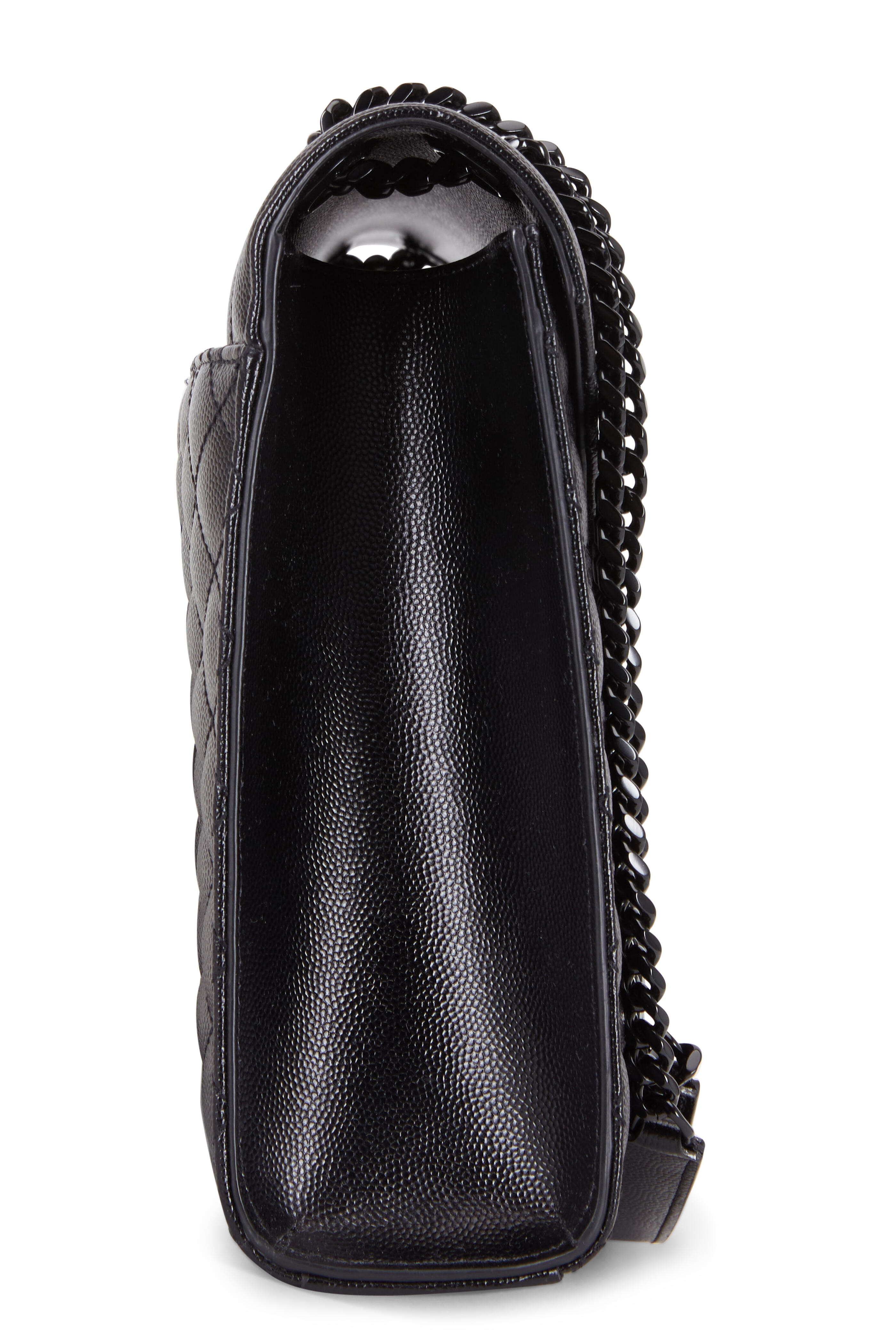 ショルダーバッグ・ポシェット SAINT LAURENT BLACK MESH SHOULDER BAG Saint Laurent Mesh And Patent Leather Shoulder Bag - Black
