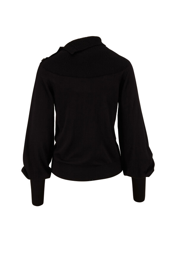 Chloé - Black Wool Button-Neck Sweater 