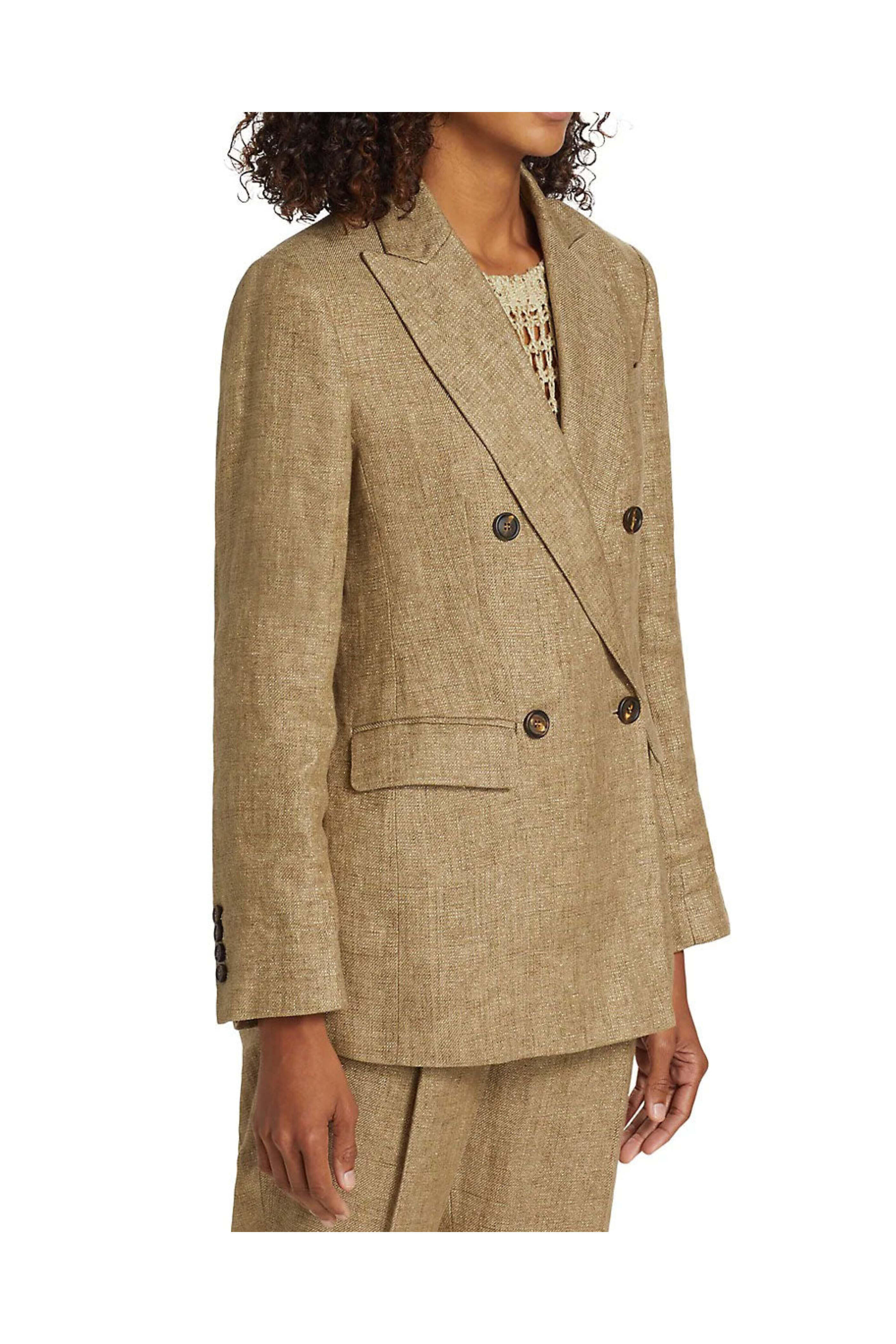 Brunello Cucinelli - Camel and Loro Sparkling Linen Blazer