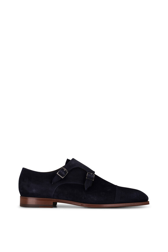 To Boot New York - Addison Blue Suede Double Monk Strap Dress Shoe