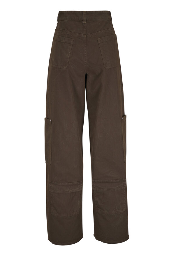 Moncler Brown Heavy Cotton Canvas Cargo Pant - view 2