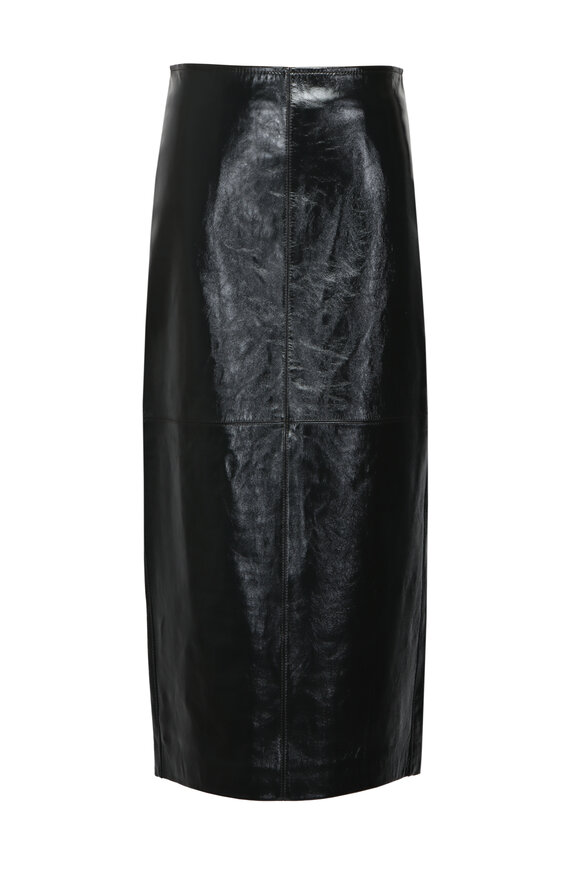 A.L.C. Marta Dark Green Leather Skirt