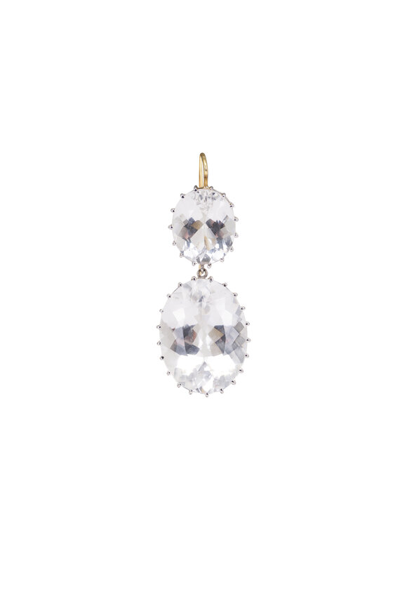 Renee Lewis 18k White Gold Oval Rock Quartz Earring - view 2