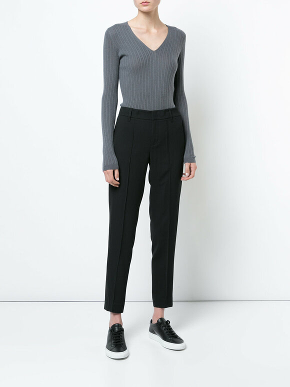 Vince - Shadow Ribbed Cashmere V-Neck Top