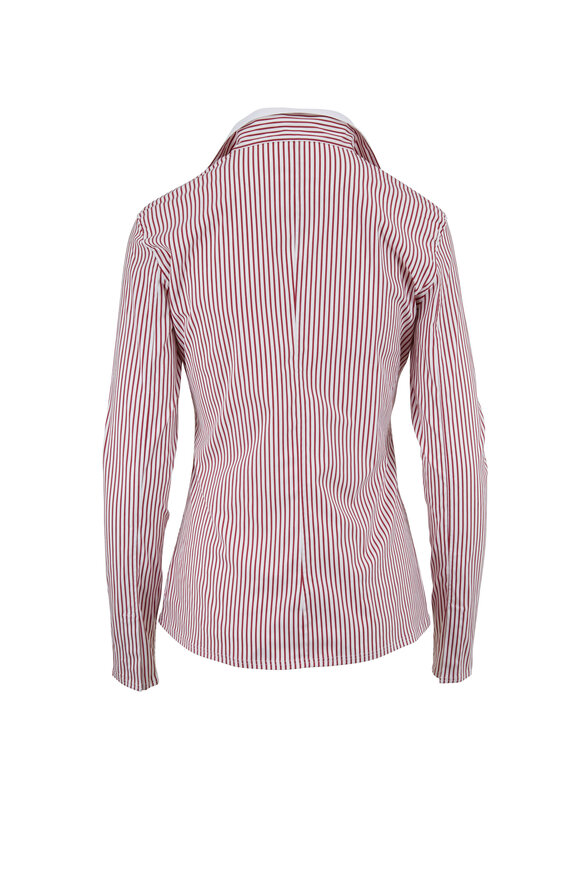 Lareida - Catharina Red & White Stripe Stretch Poplin Blouse