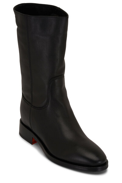 Prada - Nappa Black Short Leather Bootie, 95mm | Mitchell Stores