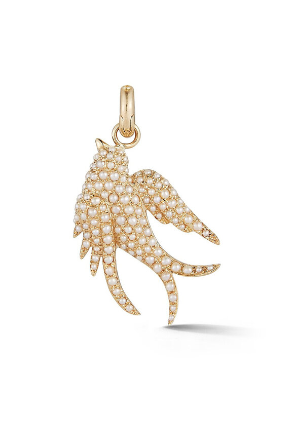 Storrow - Yellow Gold Pearl Sparrow Birdie Charm