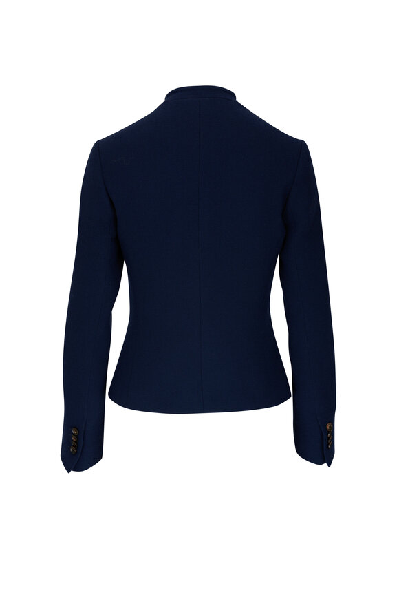 Kiton - Navy Crepe Four Button Jacket 