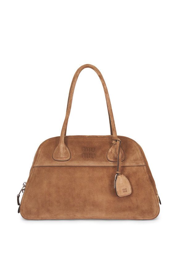 Miu Miu Medium Vivant Cocoa Brown Suede Satchel - view 1
