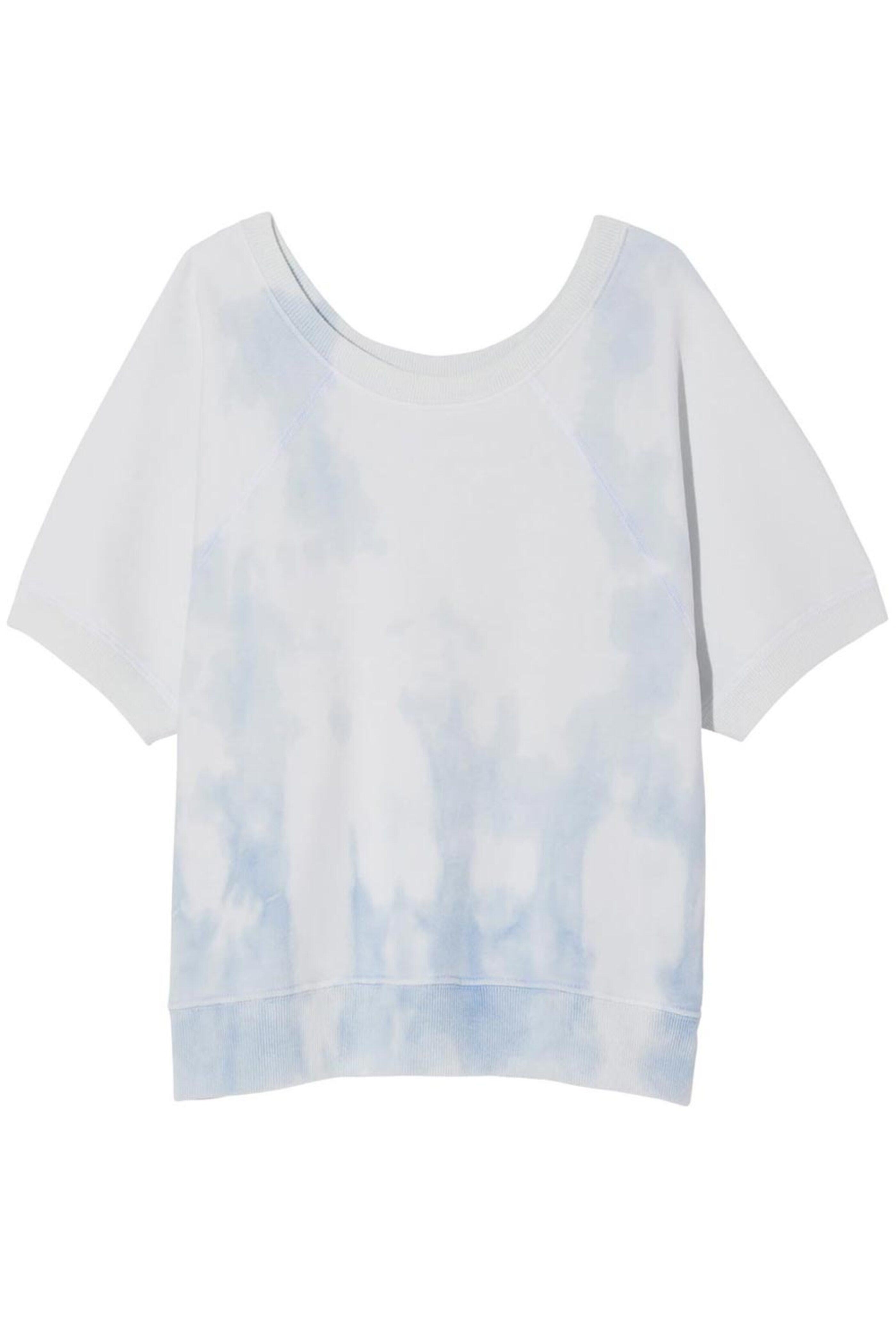 Nili Lotan - Sky Blue Tie Dye Ciara Short Sleeve Sweatshirt