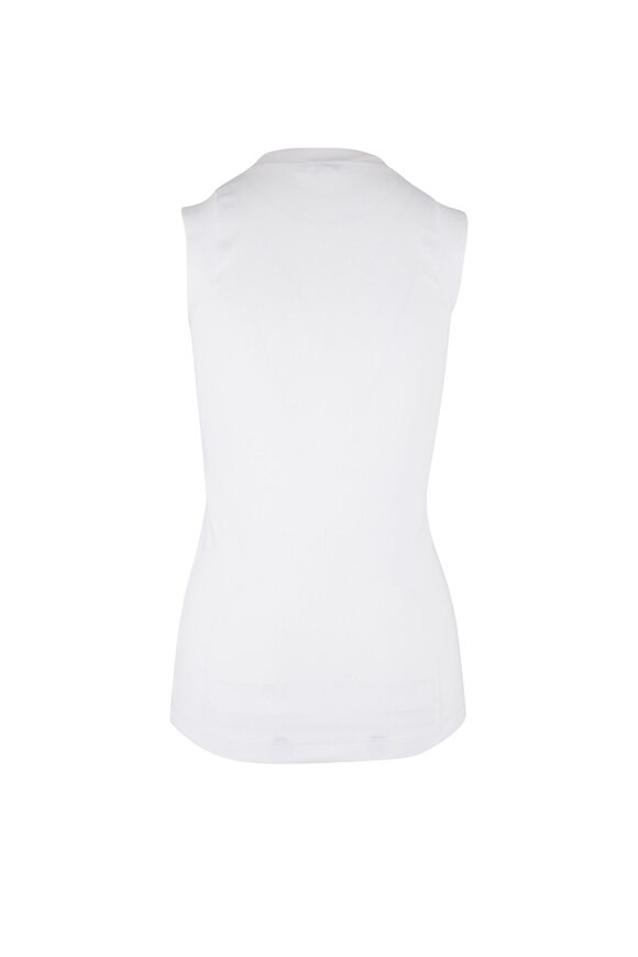 Brunello Cucinelli - White Ribbed Cotton V-Neck Tank