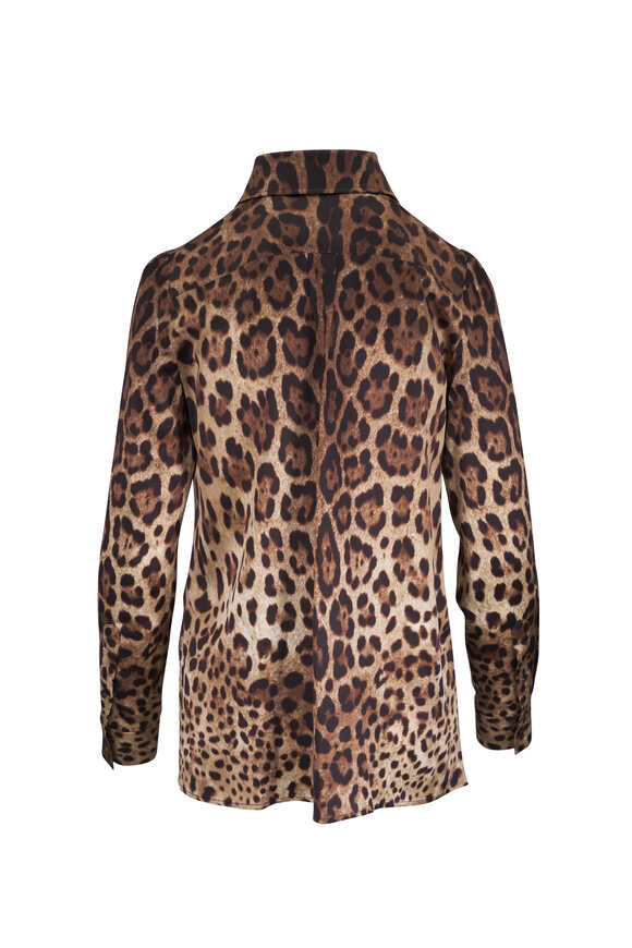 Dolce & Gabbana Animal Print Silk Button Up Shirt - view 2