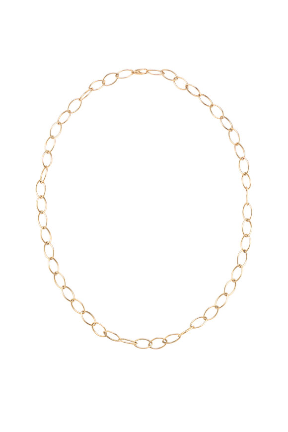 Mizuki - 14K Gold Oval Link Chain With Charm