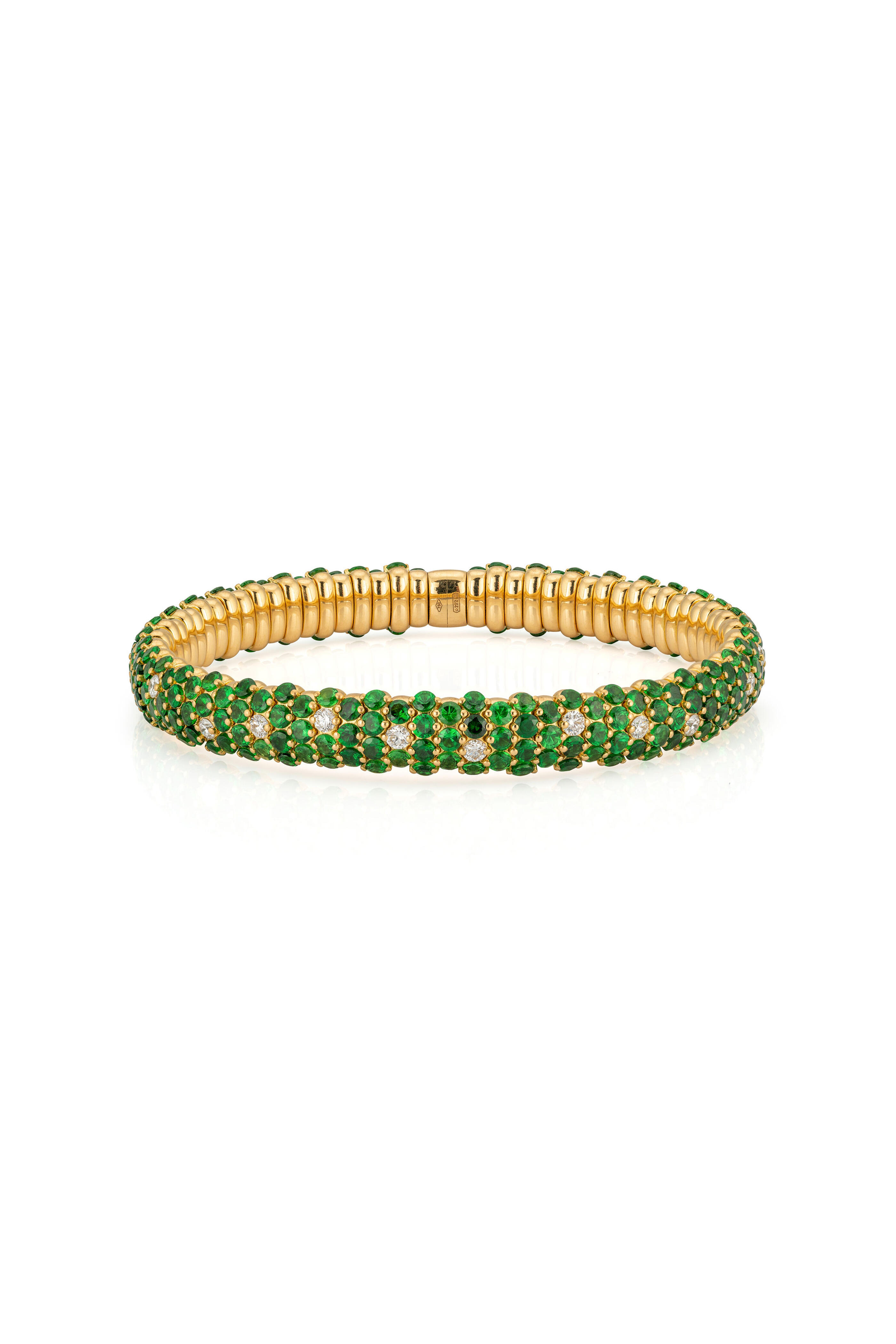 ZYDO - 18k Yellow Gold Diamond & Tsavorite Bracelet - view 2