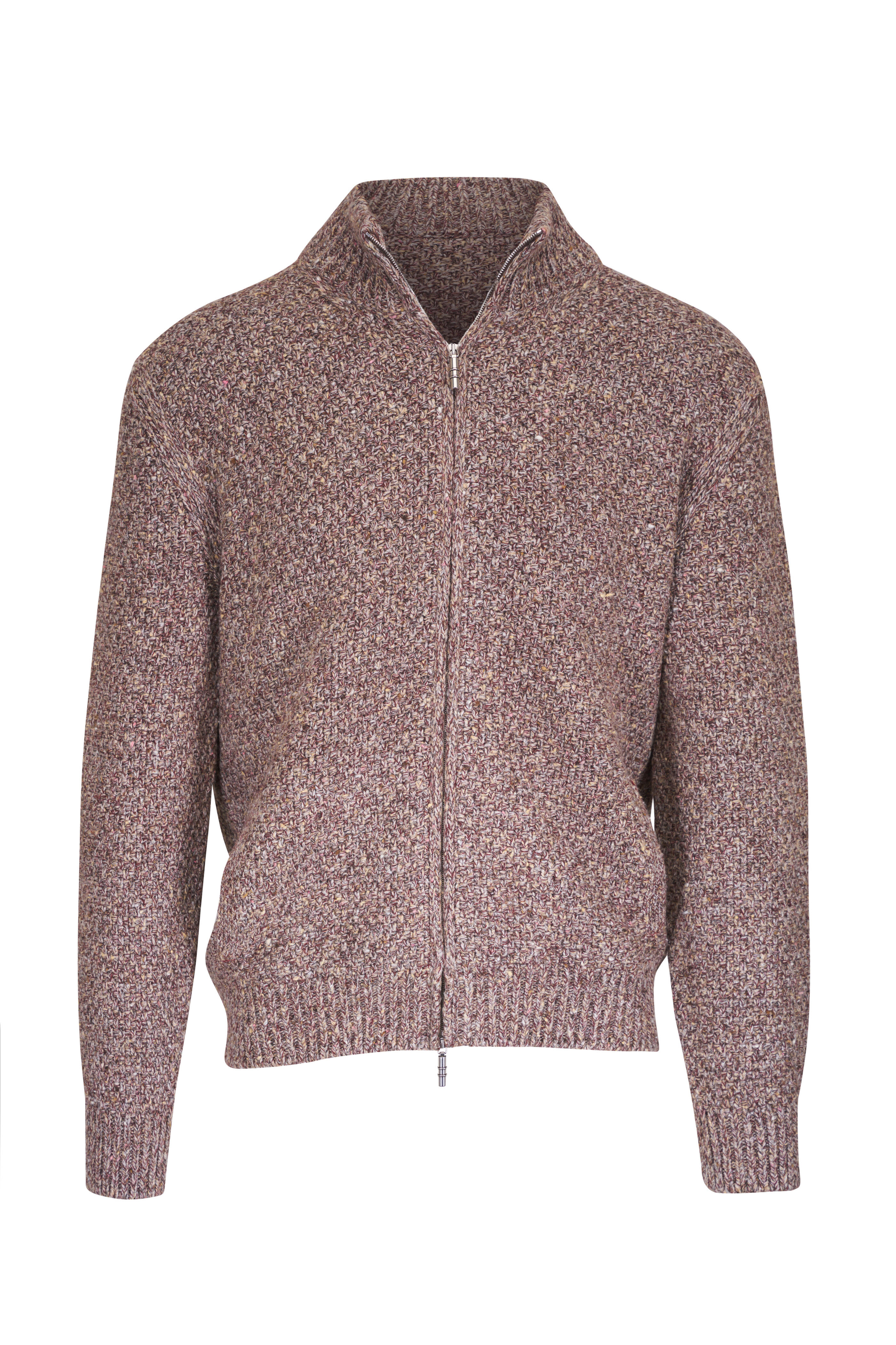 Loro Piana - Ispra Clay Rock Silk & Cashmere Bomber Sweater