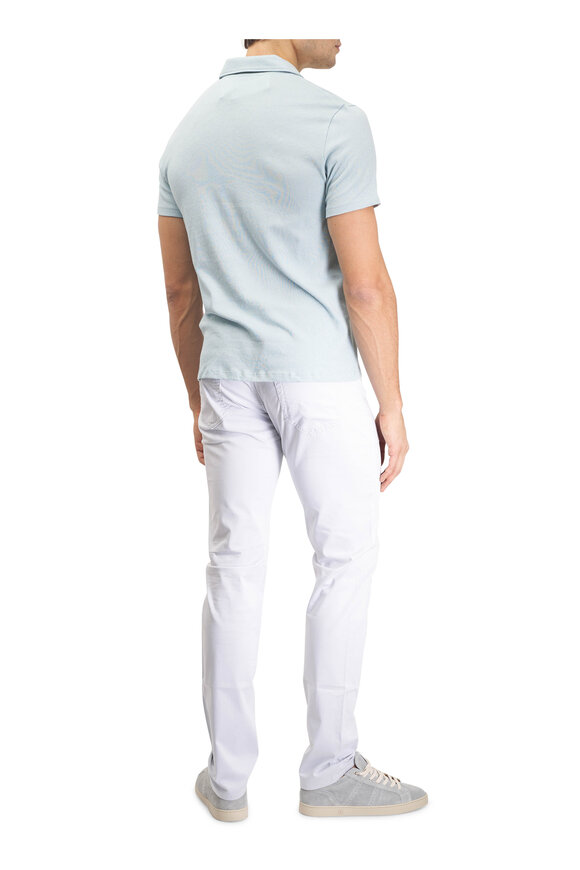Vince Dark Cascade Cotton Johnny-Collar Polo - view 4