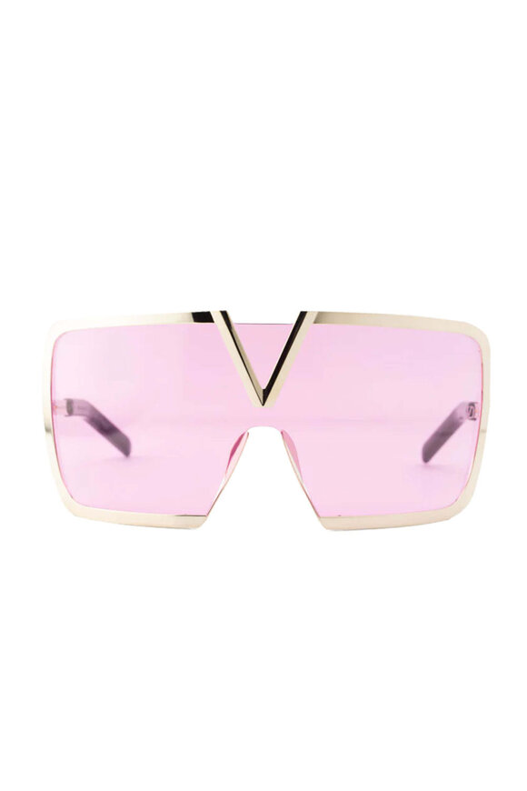 Valentino Garavani Romask Sunglasses in Pink - view 2