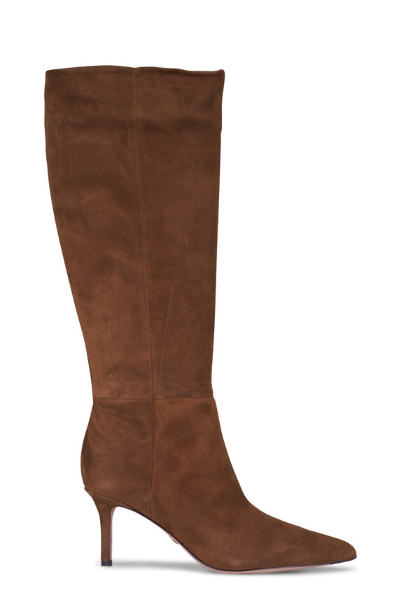 Veronica Beard Lisa Chestnut Suede Tall Boot, 70mm - view 4