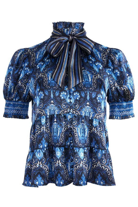 Alice & Olivia Urban Medallion Puff Sleeve Vicky Blouse - view 1