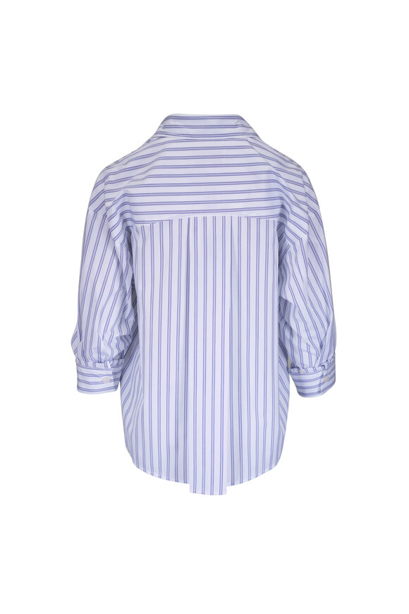 TWP Earl White & Blue Wrap Stripe Shirt - view 3