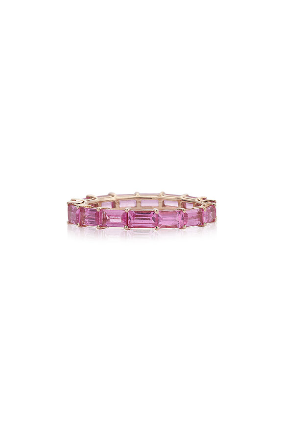 Nam Cho Baguette Pink Sapphire Eternity Band
