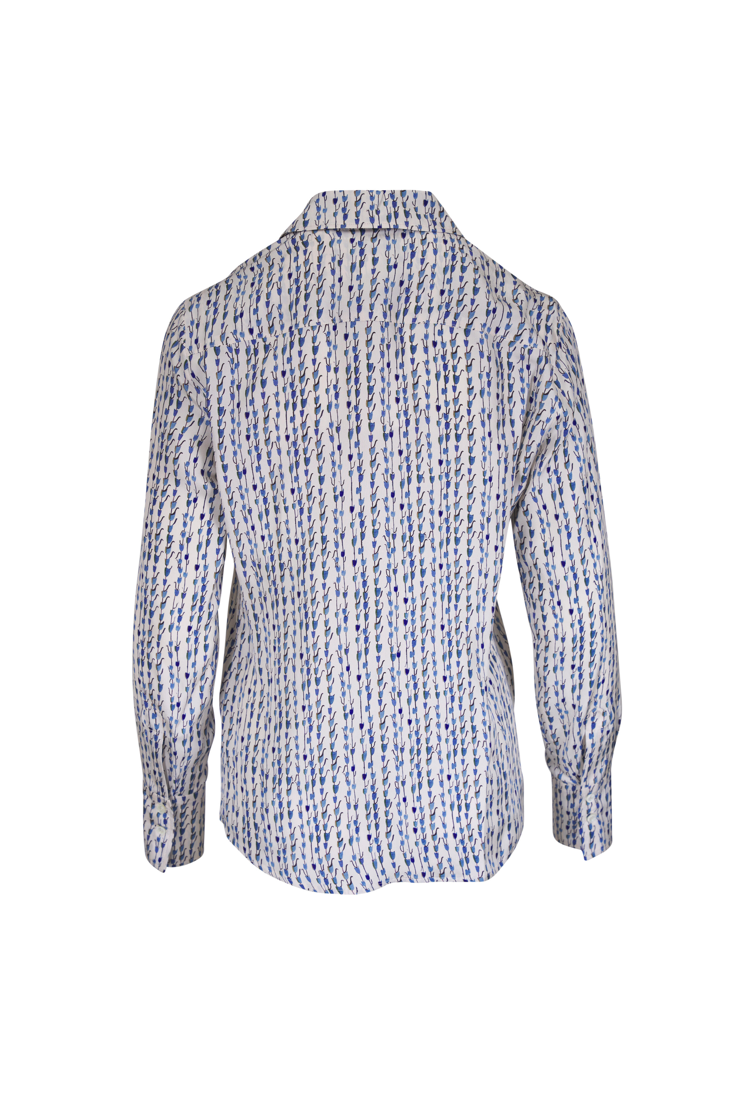 Altuzarra - Chika Vapor Bluebell Printed Silk Blouse