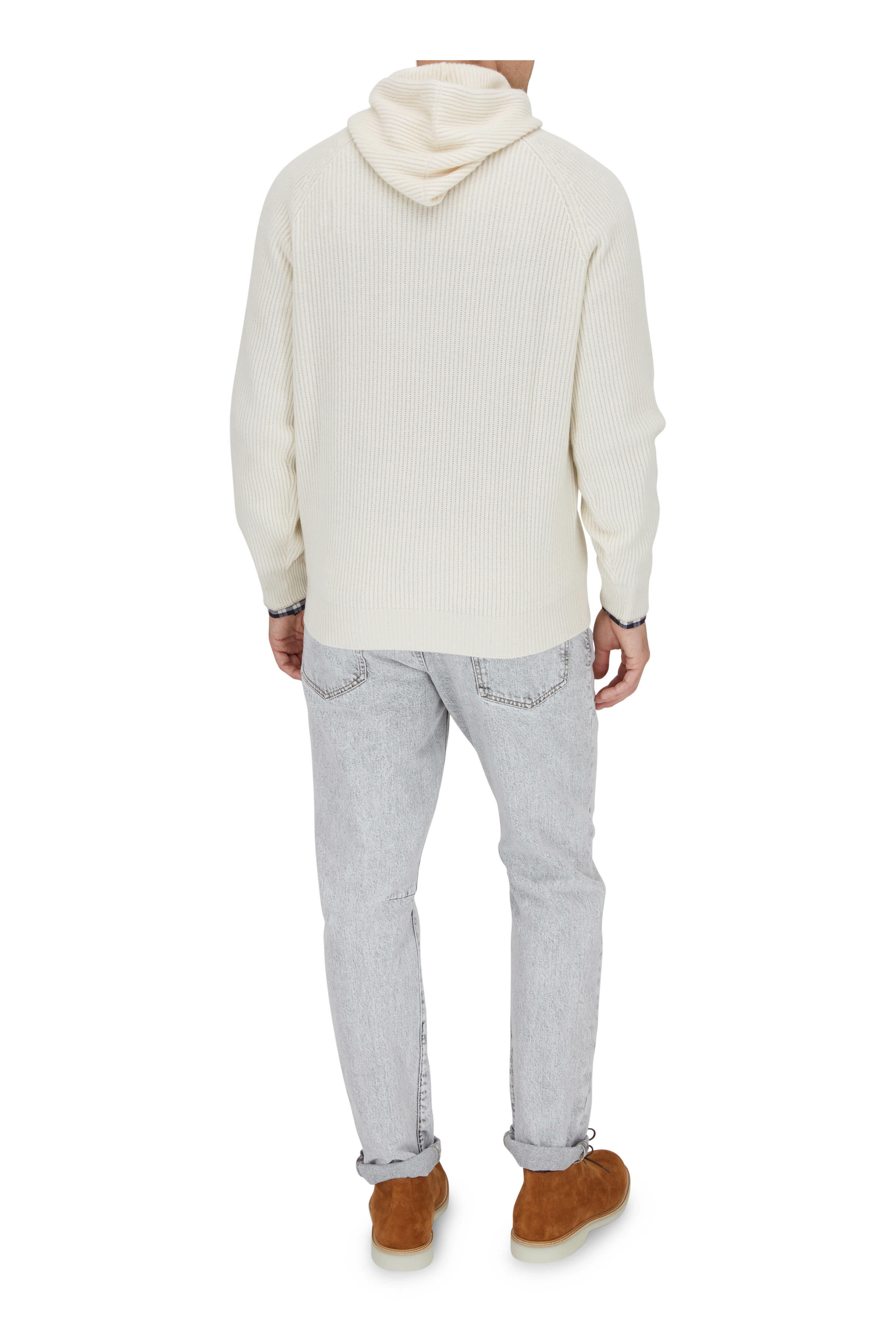 Brunello Cucinelli - Tan Ribbed Cashmere Hoodie