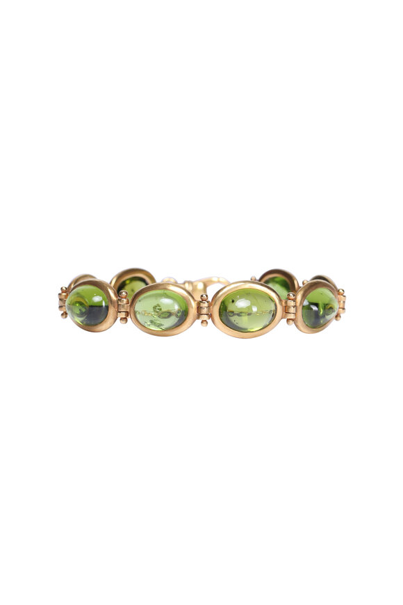 Darlene De Sedle Peridot & Cabochon Bezel Bracelet