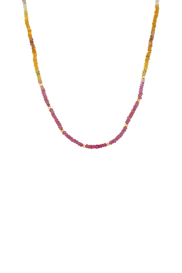 Three Stories Rainbow Sapphire Beaded Necklace