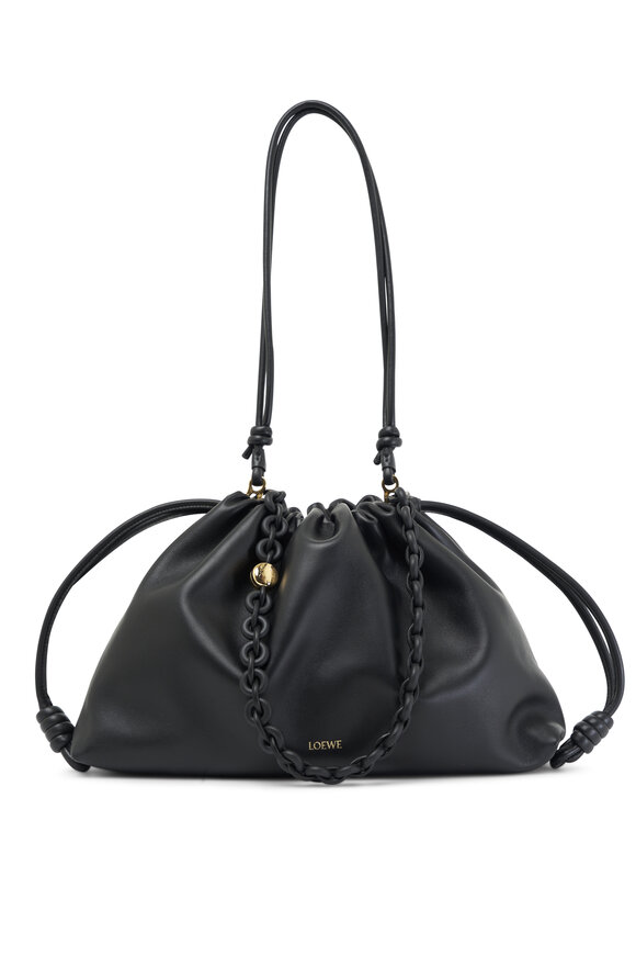 Loewe Large Flamenco Black Leather Shoulder Bag 