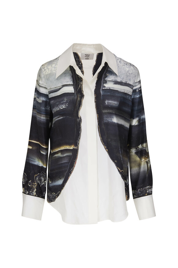 Chloé - Stone Print Silk Button-Up Blouse