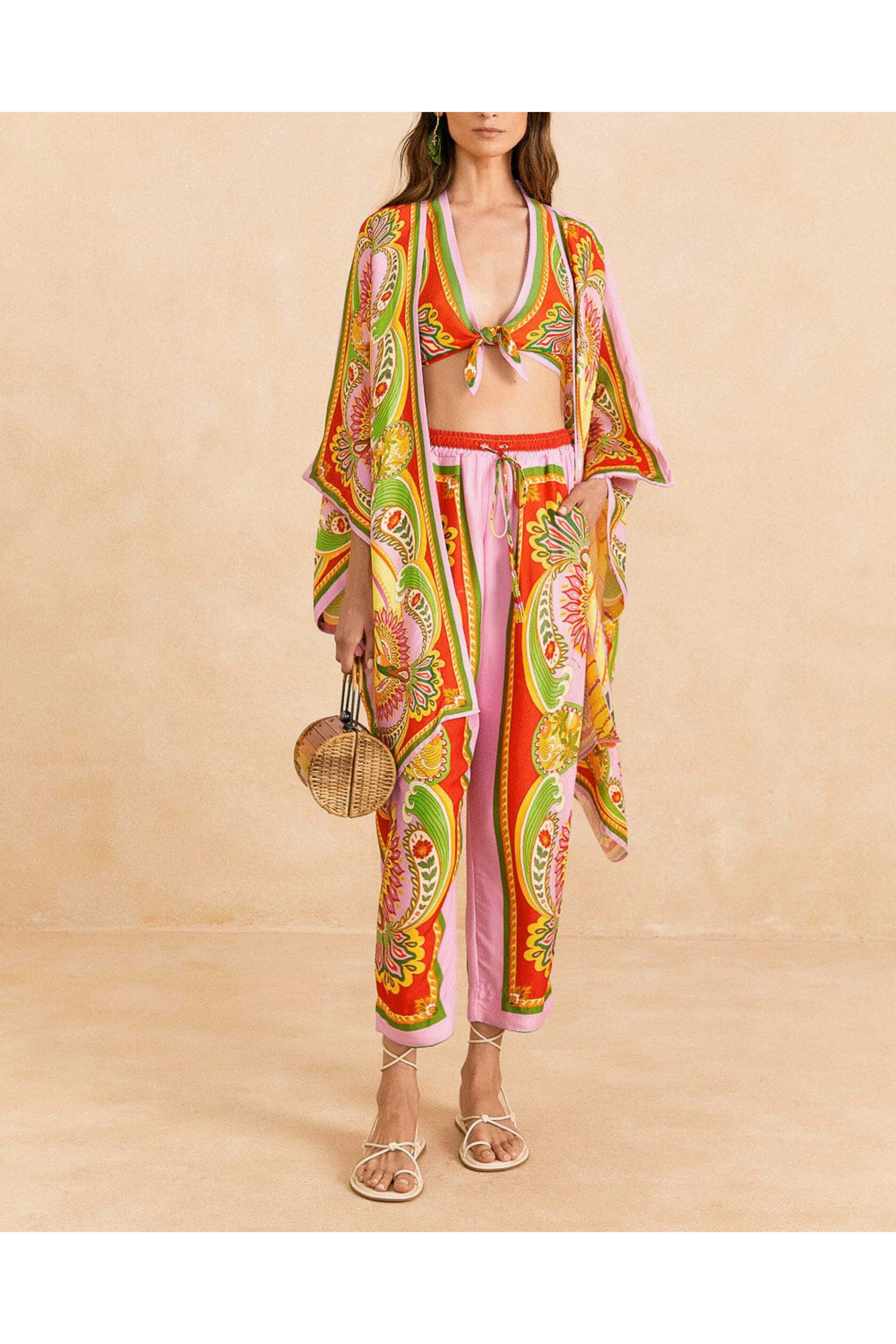 Farm Rio - Beach Toucans Scarf Multi Pants