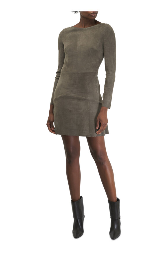 Jitrois - Olivia Gray Suede Mini Dress