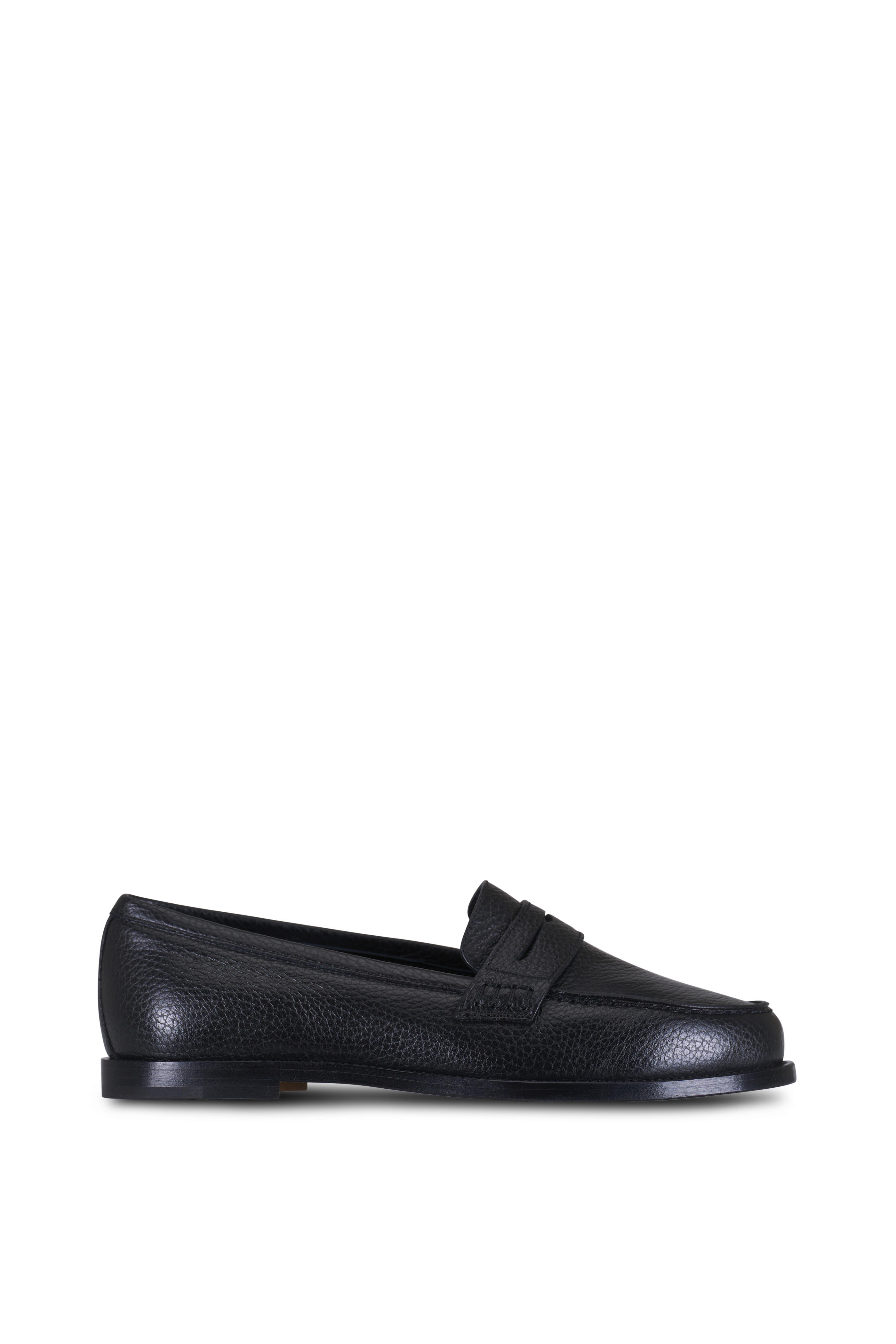 Manolo Blahnik - Perrita Black Leather Penny Loafer