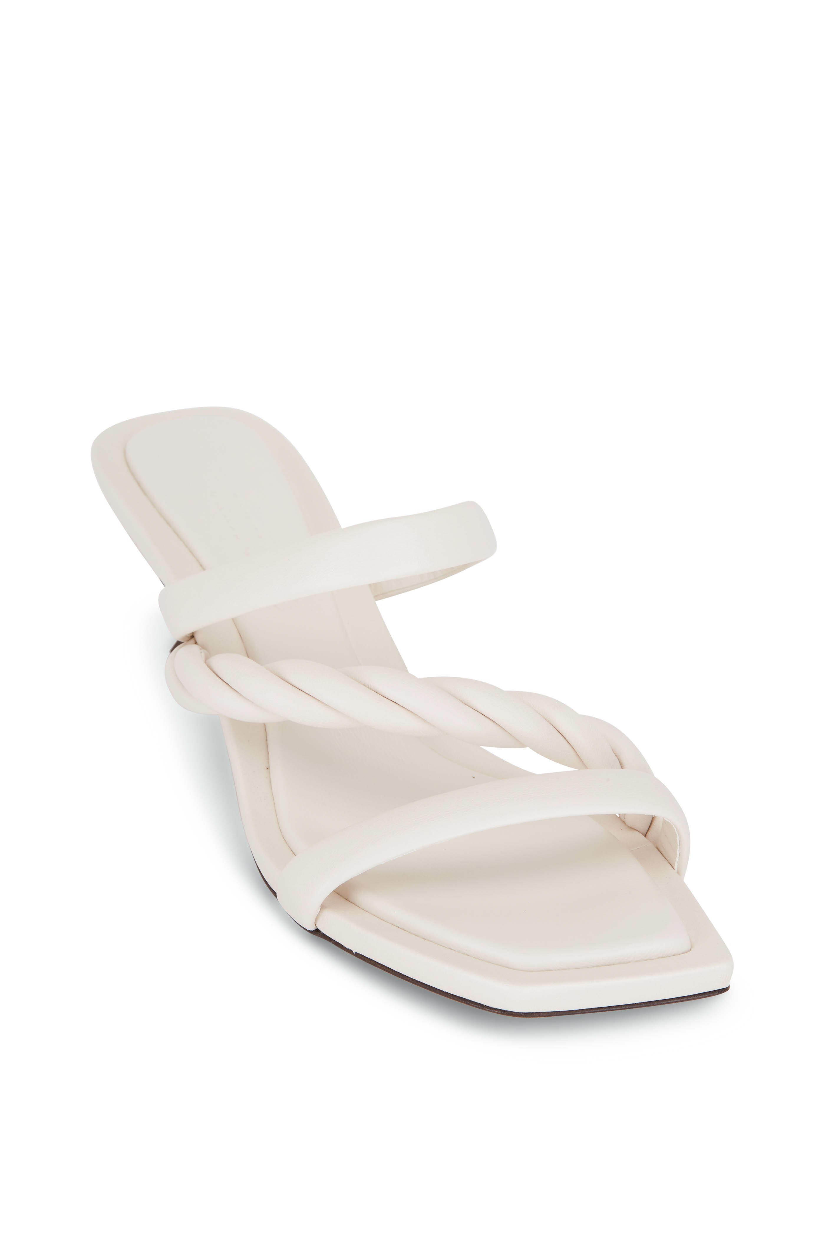 Jimmy Choo - Diosa Latte Leather Braided Sandal, 50mm