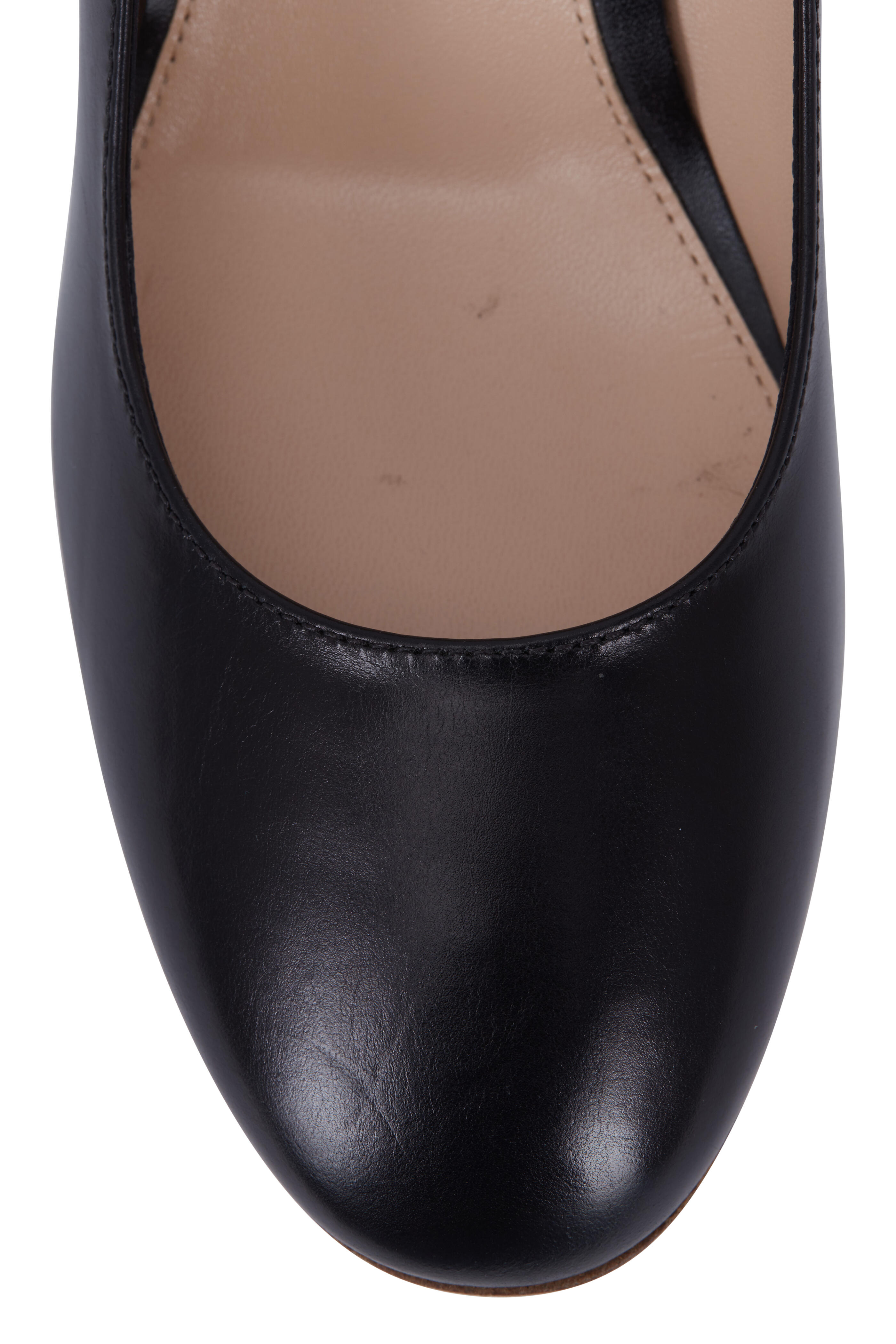 Tod's - Black Leather Round Toe Pump, 70mm